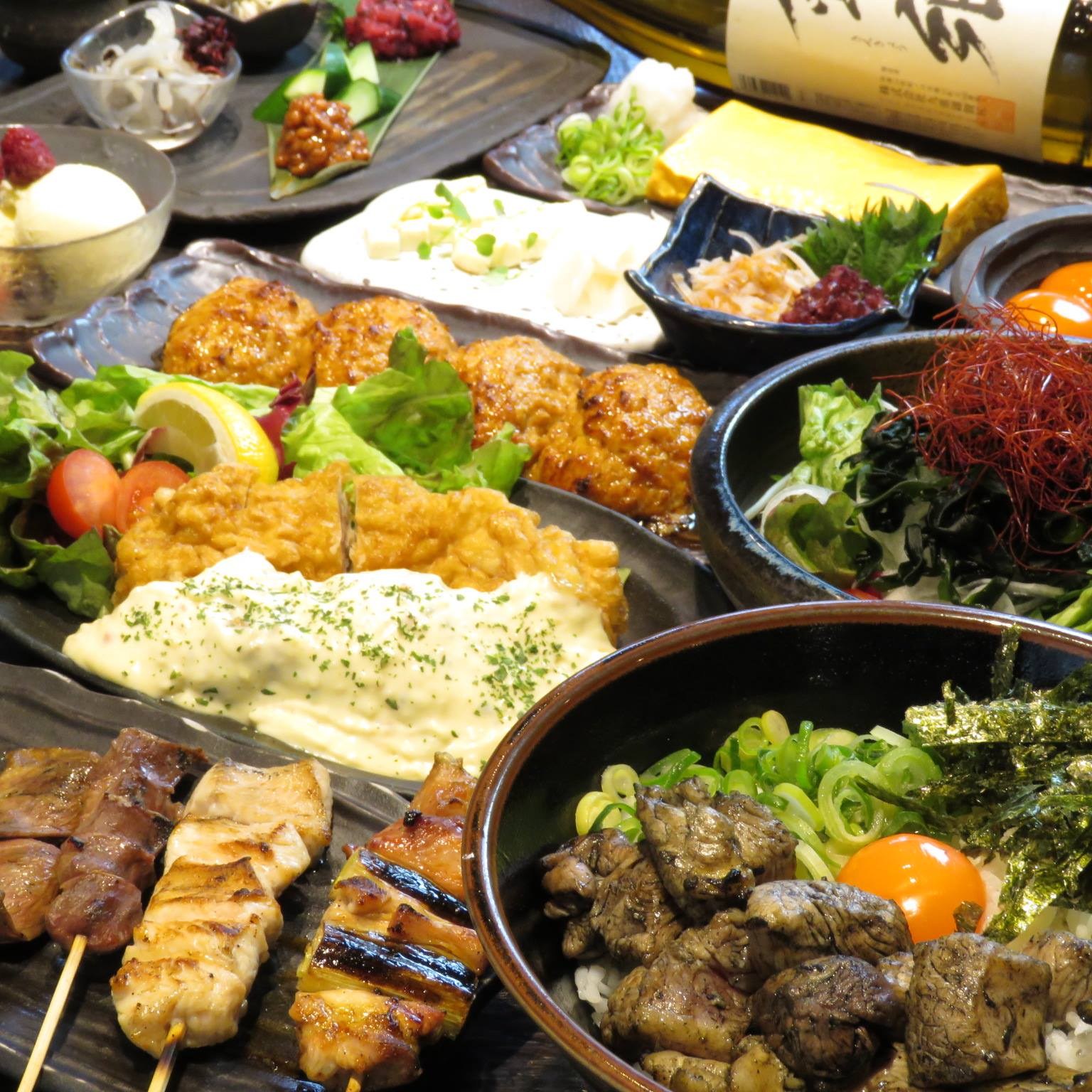 当店自慢の料理が一度に味わえるコース有！ @布施/飲み放題/半個室/居酒屋/焼き鳥/鶏鳥Ｋｉｔｃｈｅｎゆう　布施本店